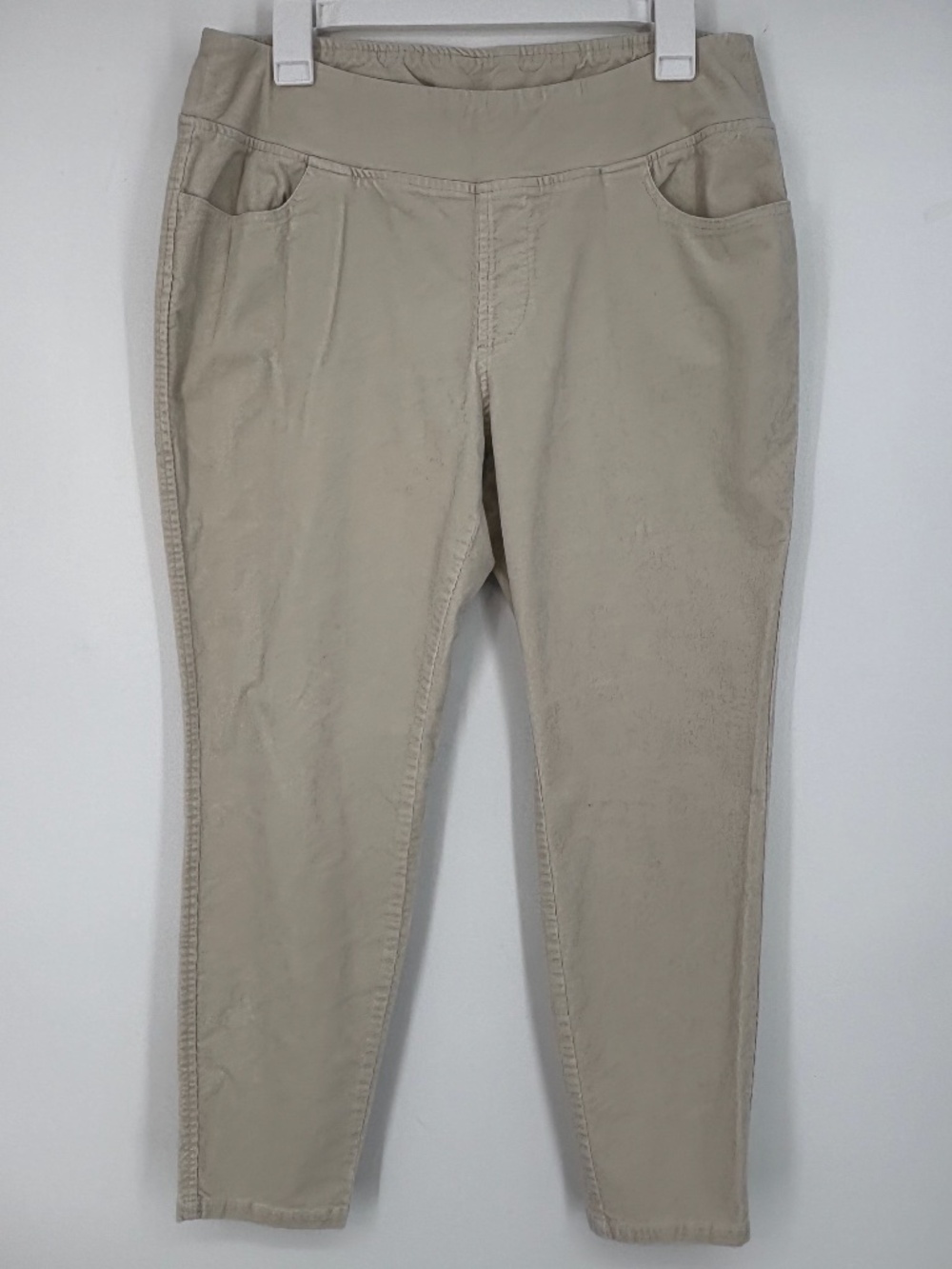 Belle by Kim Gravel Womens 12P Pull-On Corduroy Jeggings Pants TripleLuxe Beige